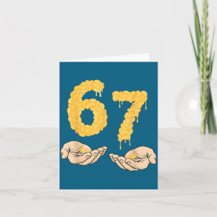 Tarjeta Divertido 67 Seis Siete Macarrones con Queso 6 7 N