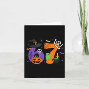 Tarjeta Divertido 67 Seis Siete Meme de Halloween Gen Alph
