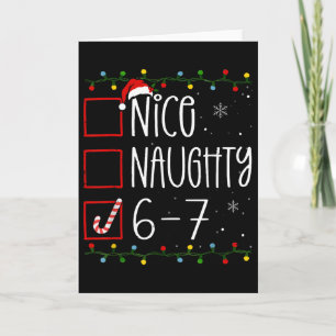 Tarjeta Divertido 67 Seis Siete Meme Navidad Travieso Buen