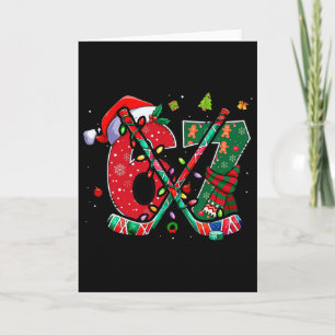 Tarjeta Divertido 67 Seis Siete Navidad Hockey sobre Hielo