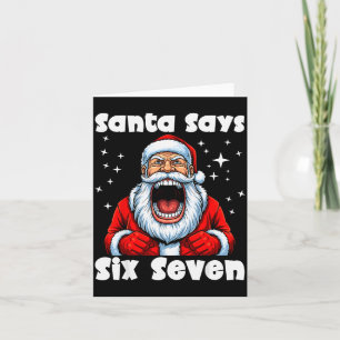 Tarjeta Divertido 6 7 Meme Boca Grande Chico Santa Claus D
