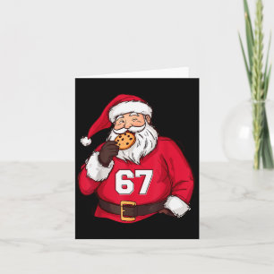 Tarjeta Divertido 6 7 Meme Brainrot Papá Noel Para Niños 