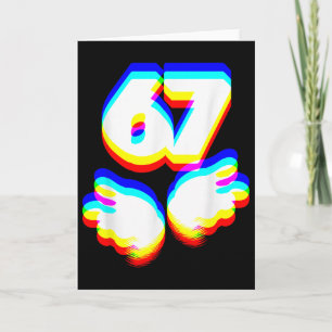 Tarjeta Divertido 6 7 Meme Gen Alpha jerga Seis Siete Edm
