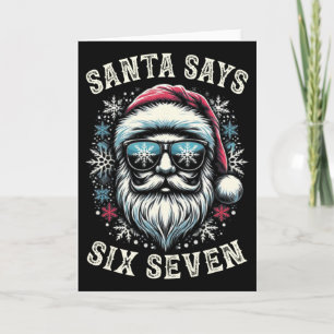 Tarjeta Divertido 6-7 Meme Navidad Santa Seis Siete Rotura