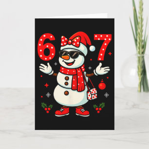 Tarjeta Divertido 6 7 Navidad Mujer Lazo Muñeco de Nieve S