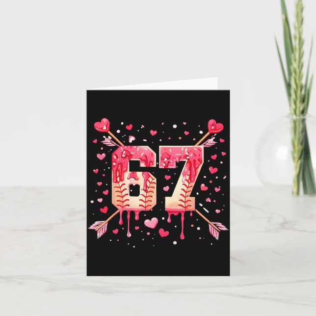 Tarjeta Divertido 6 7 Número de flecha de béisbol que se d (Anverso)