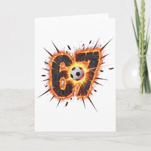 Tarjeta Divertido 6 7 Seis Siete 67 Meme de Fútbol