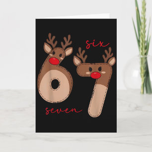 Tarjeta Divertido 6 7 Seis Siete Meme Navidad Reno Gen Al