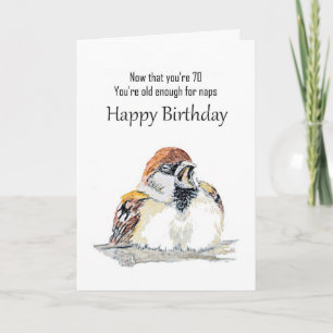 Tarjeta Divertido 70 cumpleaños Feliz Cumpleaños Acuarela