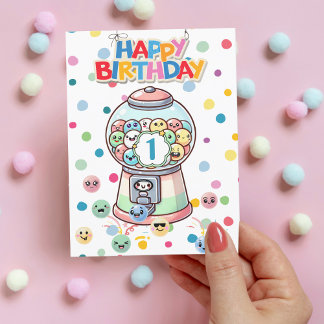Tarjeta Divertido Adorable Caprichoso Gumball, Cumpleaños