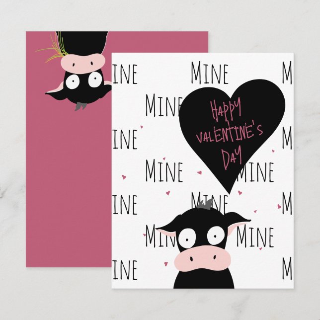 Tarjeta Divertido Adorable Castigo de Vaca "Sólo Moooooo" (Anverso / Reverso)