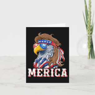 Tarjeta Divertido Águila Mullet 4 De Julio Bandera Estadou