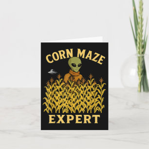 Tarjeta Divertido Alien Corn Maze Expert Cae Niños Hallowe