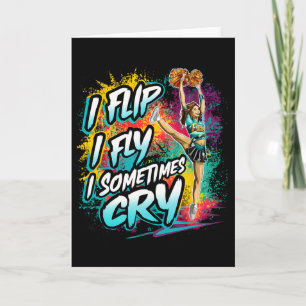Tarjeta Divertido animando I Flip I Fly Animadora Lindo C