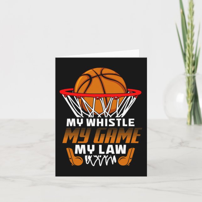 Tarjeta Divertido árbitro de baloncesto Citas Regalo I aro (Anverso)