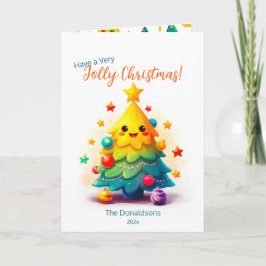 Tarjeta Divertido árbol de Navidad