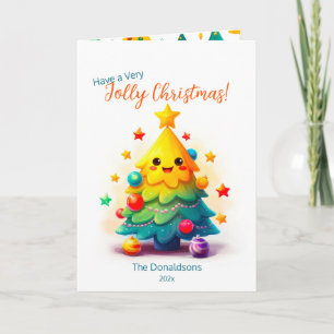 Tarjeta Divertido árbol de Navidad