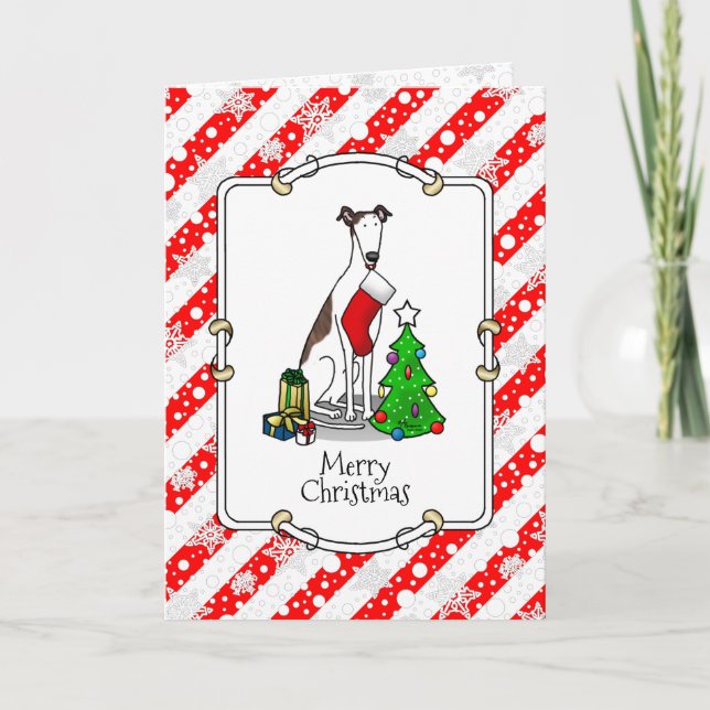 Tarjeta Divertido árbol de navidad 2 perro gallo (romano l (Anverso)