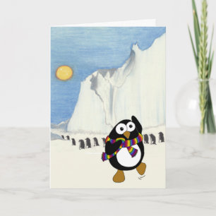 Tarjeta Divertido baile personalizado de pingüinos.