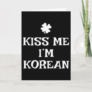 Tarjeta Divertido Bésame Soy Coreano Día de San Patricio C