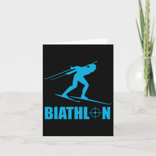 Tarjeta Divertido Biatlón blanco Deportivo Atacando Sk