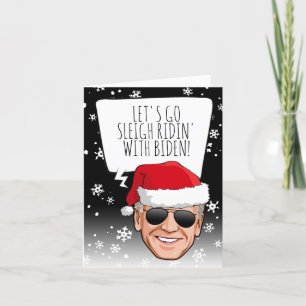 Tarjeta Divertido Biden Navidad: Sleigh Ridin 'con Biden