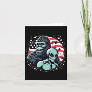 Tarjeta Divertido Bigfoot Sasquatch Alien Amp Bigfoot Band