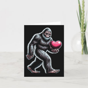 Tarjeta Divertido Bigfoot Sasquatch Corazón Hombres Niños 