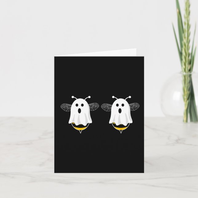 Tarjeta Divertido Boo Abejas Parejas De Halloween Disfrace (Anverso)