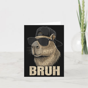Tarjeta Divertido Bruh Meme Amante de Capybara Cool Solter