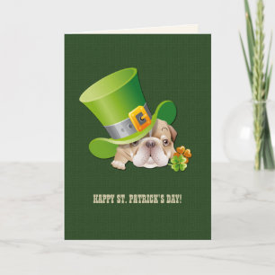 Tarjeta Divertido Bulldog St. Patrick's Day