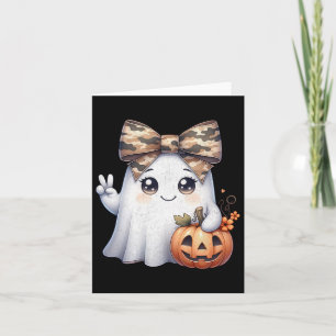 Tarjeta Divertido camuflaje de Halloween Camo Ghost Hello