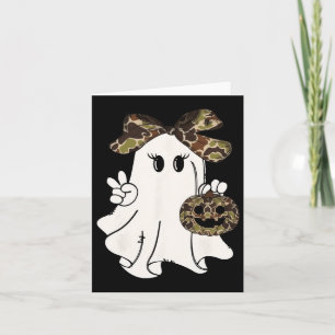 Tarjeta Divertido camuflaje de Halloween Camo Ghost Hello