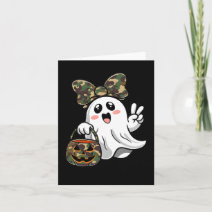 Tarjeta Divertido camuflaje de Halloween Camo Ghost Hello
