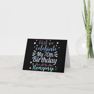 Tarjeta divertido celebrando el cumpleaños número 70