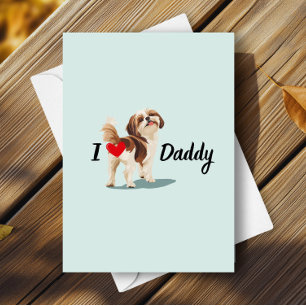 Tarjeta Divertido chií zu perro vago con el Día de los Pad