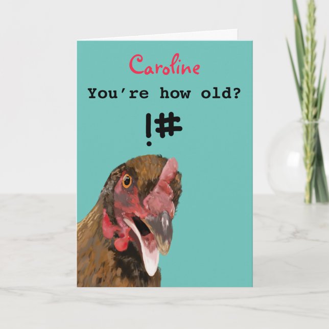 Tarjeta Divertido chiste insultante cumpleaños de pollo (Anverso)