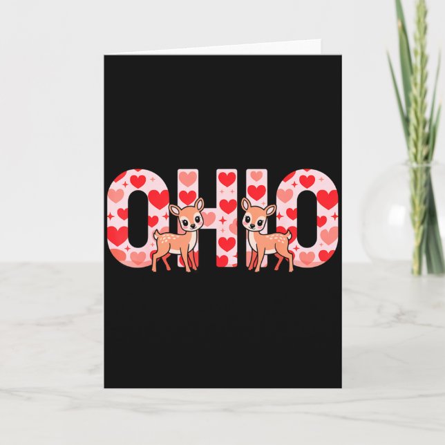 Tarjeta Divertido ciervo de Ohio, fiesta del medio oeste,  (Anverso)