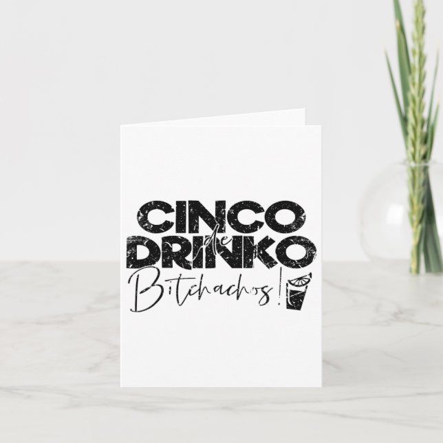 Tarjeta Divertido Cinco De Mayo Mexicano Cinco De Drinko A (Anverso)