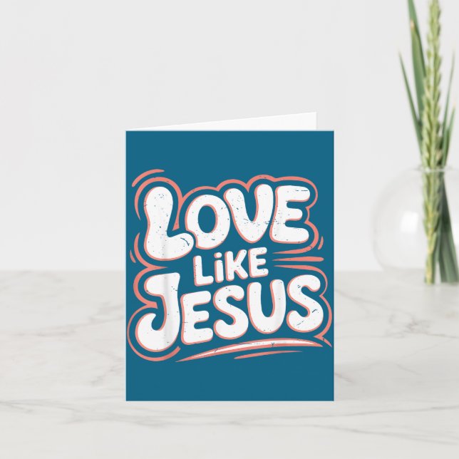 Tarjeta Divertido como Jesús Groovy Niño Cristiano (Anverso)