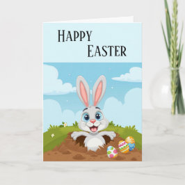 Tarjeta Divertido Conejo de Conejo de Pascua