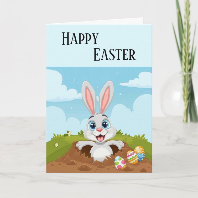 Tarjeta Divertido Conejo de Conejo de Pascua (Anverso)