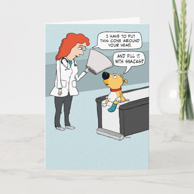 Tarjeta Divertido Cono de Perro de los Aperitivos Cumpleañ (Anverso)