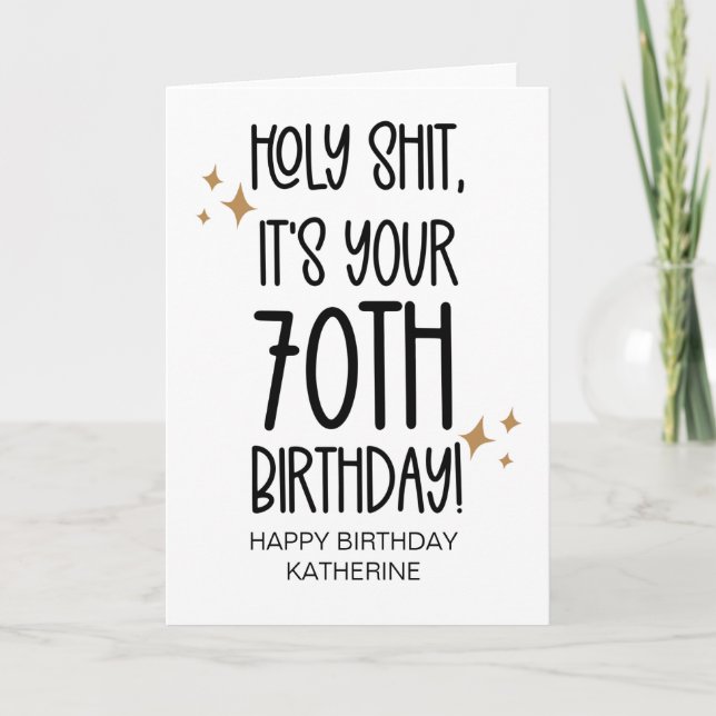 Tarjeta Divertido Conseguir Mayores De 70 Años Para Amigo (Anverso)