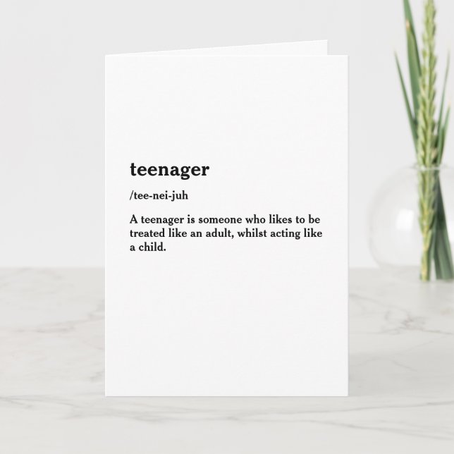 Tarjeta Divertido cumpleaños 13 | Trece adolescente (Anverso)