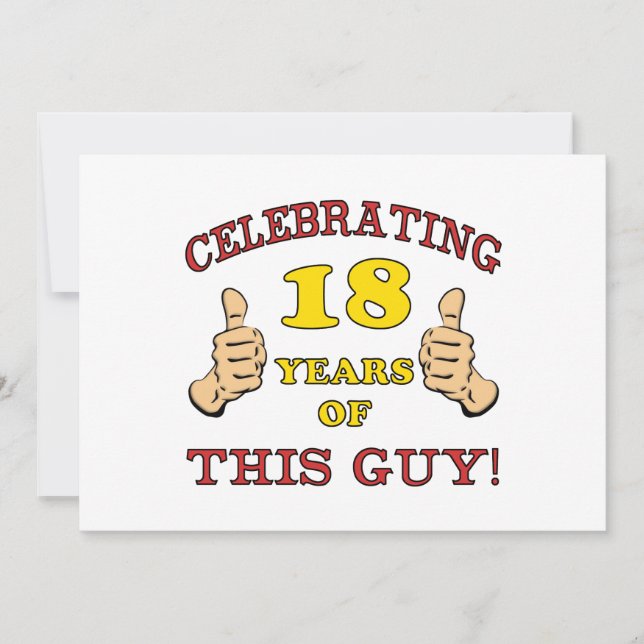 Tarjeta Divertido cumpleaños 18 para los niños (Anverso)