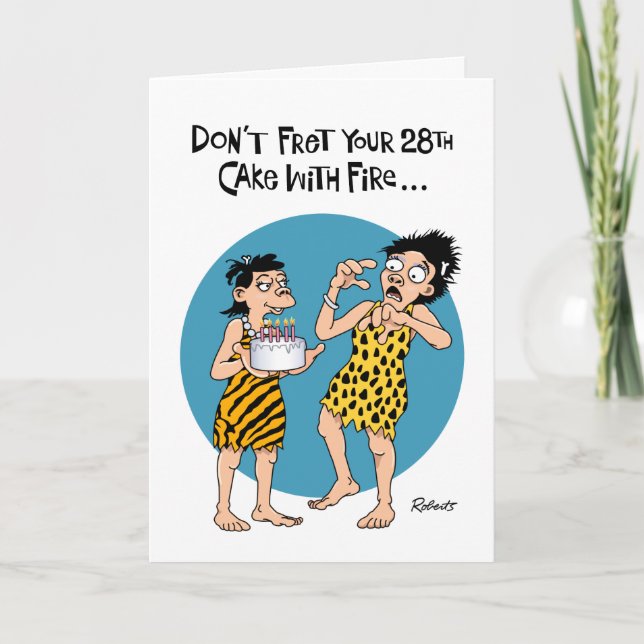 Tarjeta Divertido cumpleaños 28 (Anverso)