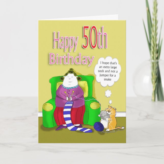 Tarjeta divertido cumpleaños 50 (Anverso)