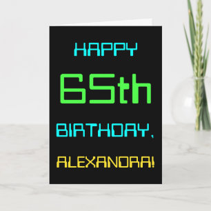 Tarjeta Divertido Cumpleaños 65 Tema de Computación Digita