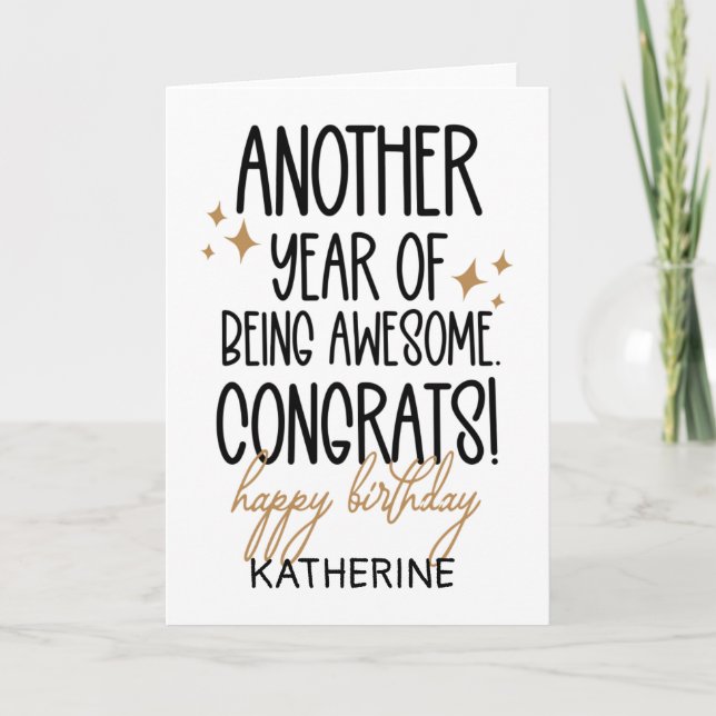 Tarjeta Divertido Cumpleaños al Envejecer Para Amigo (Anverso)